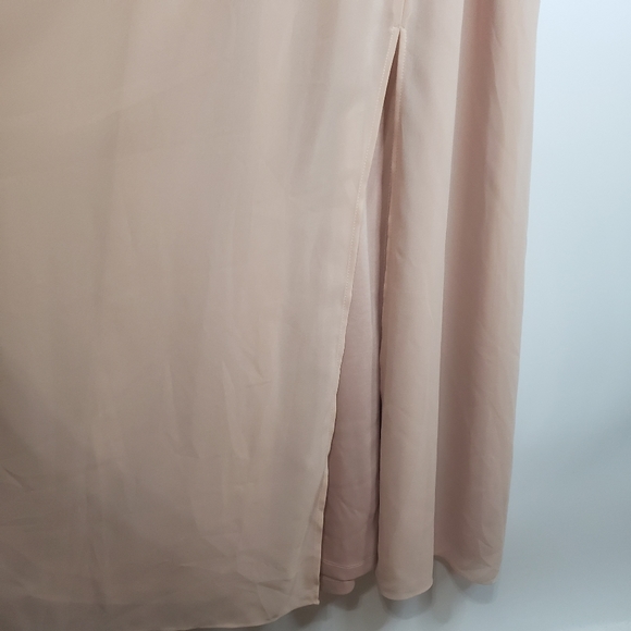 LULUS 'Lost in the Moment' Blush V-Neck High Slit Maxi Dress Size XS - Picture 8 of 14